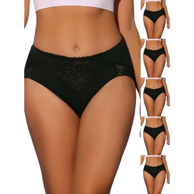 INSPIRE CHIC Women's Lace High Waist Breathable Silky Stretch Briefs 6 Packs