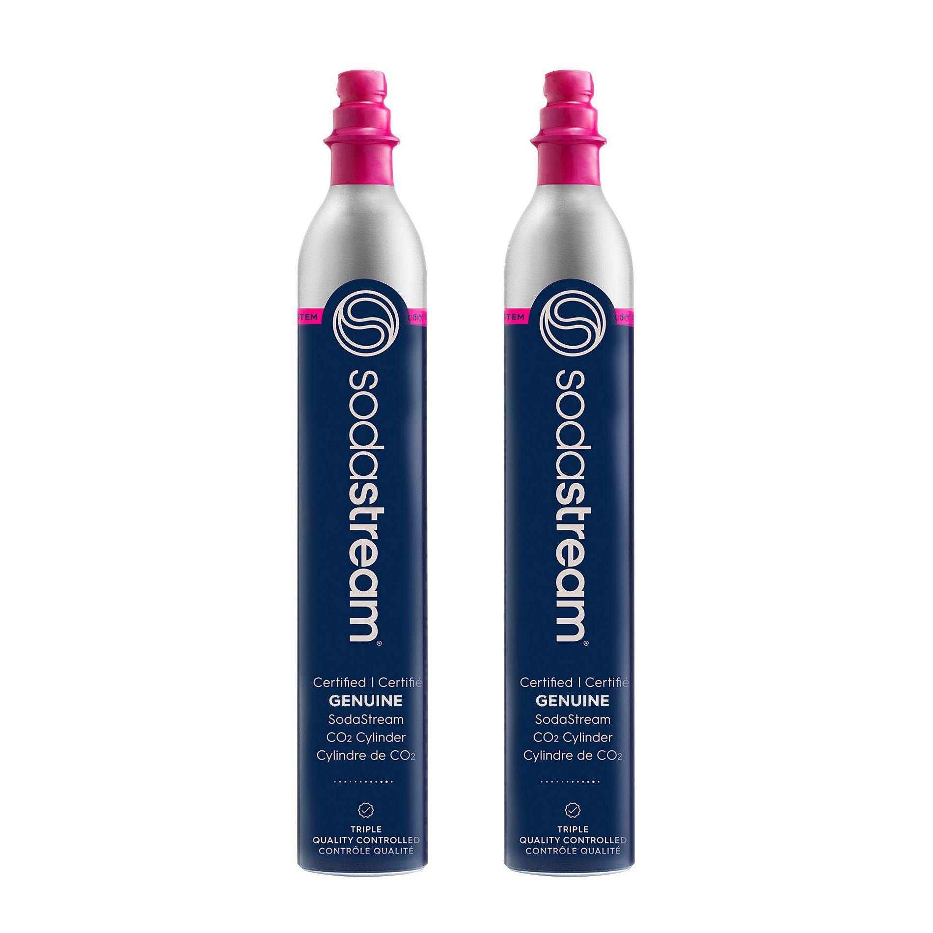 SodaStream Quick Connect Co2 Exchange Carbonator Set of 2 Plus Target Gift Card with Exchange: Aluminum 60L Pink Cartridges