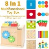 8-in-1 Wooden Montessori Play Kit with Object Permanence Box, Shape Sorter and Coin Box - 2 of 4