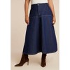 ELOQUII Denim Maxi Skirt With Seam Detail - 3 of 4