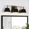 LNC Darren  Modern Vanity Lights,Matte Black and Polished Gold,Matte Black and Gold, Polished Gold and White,1 Light/2 Light/ 3 Light/4 Light - 2 of 4
