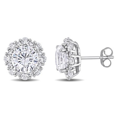 EVERLY JEWELRY |  10K White Gold 6 1/10 CT TGW Created White Sapphire Fashion Post Earrings