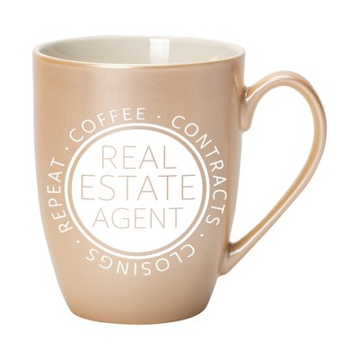 Elanze Designs Coffee Contracts Closings Real Estate Agents Pearlescent Sand 10 ounce New Bone China Coffee Cup Mug