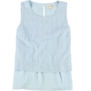 maison Jules Womens Embroidered Baby Doll Blouse - 1 of 1