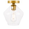 Elegant Lighting Gene 1 light Brass and Clear glass Flush mount - 4 of 4
