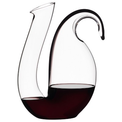 Riedel Ayam Black Stripe Mouth-Blown Crystal 60 Ounce Wine Decanter