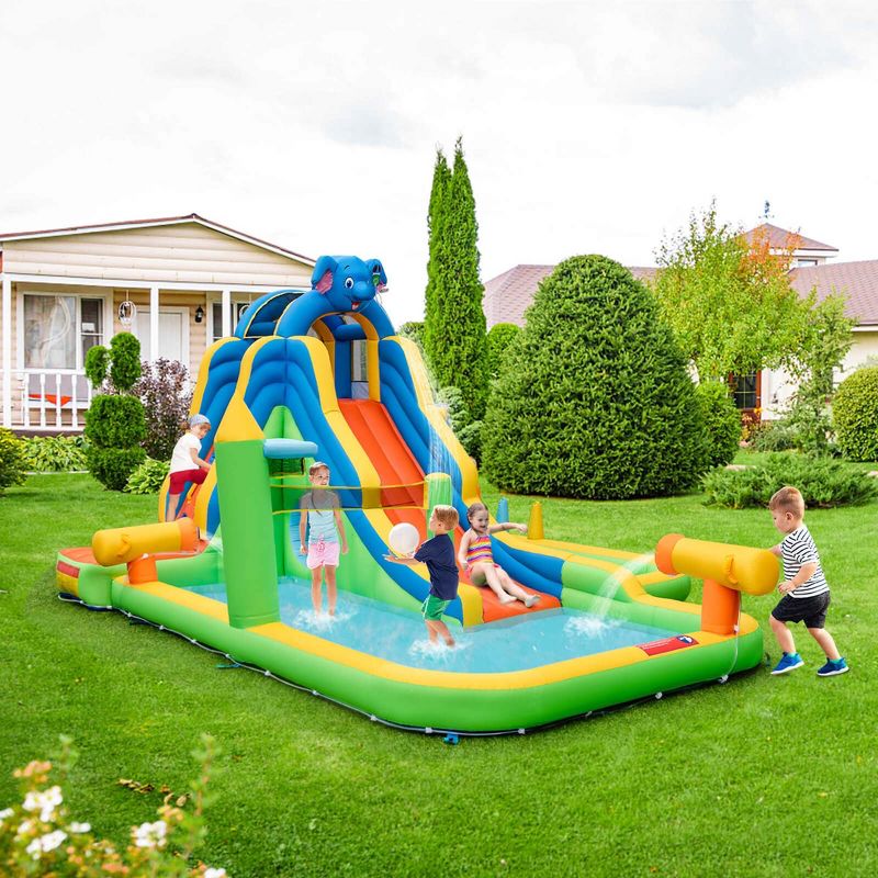 Costway Inflatable Water Slide Giant Splash Pool for Kids Backyard Fun, 2 of 11