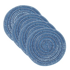 Unique Bargains Woven Braided Washable Decorative Round Placemat 4 Pcs - 1 of 4