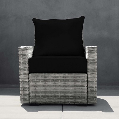 Sunbrella Black Deep Seating Outdoor Cushion Set