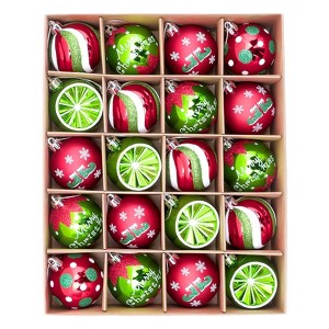20 PCS Shatterproof Christmas Ball Ornaments, 2.36 Inch Plastic Hanging Balls in Red Gold Green Multiple Colors - 1 of 4