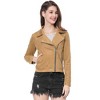INSPIRE CHIC Women's Zip Up Faux Suede Biker Moto Jacket - 3 of 4