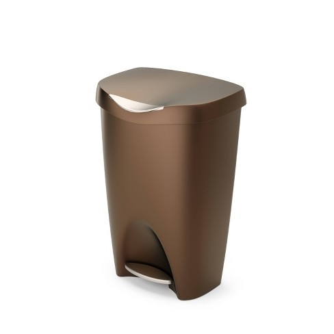 Kitchen Trash Can 13 Gallon Trash Can with Lid-Garbage Can Kitchen, Brown