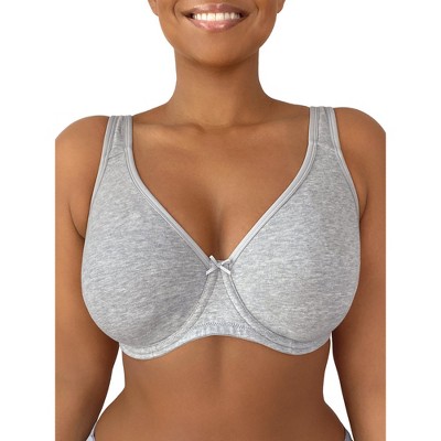 Fruit of the Loom Women's Cotton Unlined Underwire Bra, Heather Grey, 40C 