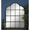 Metal Window Pane Inspired Wall Mirror with Arched Tops and Studs Black - Olivia & May - 2 of 4