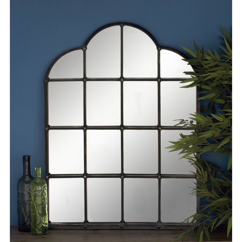 Metal Window Pane Inspired Wall Mirror with Arched Tops and Studs Black - Olivia &#38; May, 3 of 20