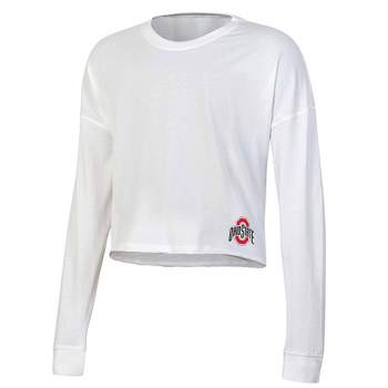 Women's Fan Apparel Gray Ohio State Buckeyes Retro Jersey Headliner Cropped T-Shirt Size: Small
