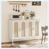 Jojoka Modern Side Board Accent Buffet with Power Outlet & Adjustable Shelves,Versatile Storage Solution With 4 Doors for Dining Room,Kitchen,Hallway - 3 of 4
