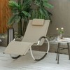 Outsunny Rocking Chair, Zero Gravity Patio Chaise Garden Sun Lounger, Outdoor Reclining Rocker Lounge Chair with Detachable Pillow for Lawn, Patio or Pool - 3 of 4