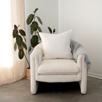 Cream 100% French Linen 20" x 20" Throw Pillow Sham