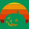 Junior's Design By Humans Vintage Retro Sunset Halloween Pumpkin I By lemonpepper T-Shirt - 2 of 3