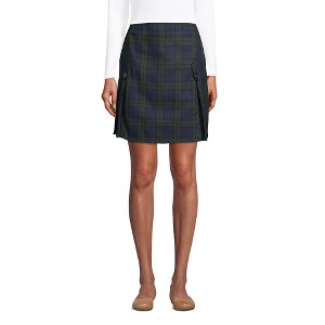 School Uniform Young Women's Side Pleat Plaid Skort Above the Knee - 1 of 2
