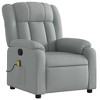 vidaXL Massage Recliner Chair, Adjustable Recliner with 6-Point Vibration Massage, Light Gray Fabric - 4 of 4