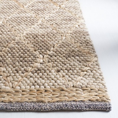 Natura Brown and Natural Handwoven Wool Square Area Rug