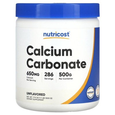 Nutricost Calcium Carbonate, Unflavored, 1.1 lb (500 g)