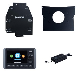Memphis Audio SMC3 Marine Multi-Zone Media Center with MX800.4 including KRXDK dash kit and KRXKIT Amplifier and Speaker Install Kit designed to fi... - 1 of 4