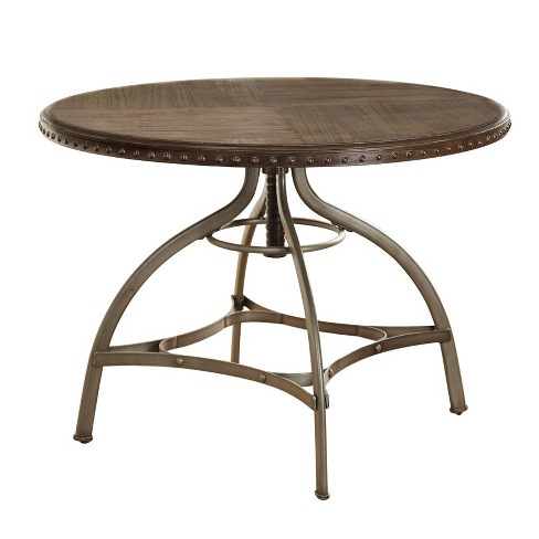 Adjustable round dining discount table