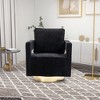 SKRAN 30.7"W Swivel Accent Chair Modern Sofa Chair With Gold Stainless Steel Base For Nursery Bedroom Living Room Hotel Office(Black Chenille) - 4 of 4