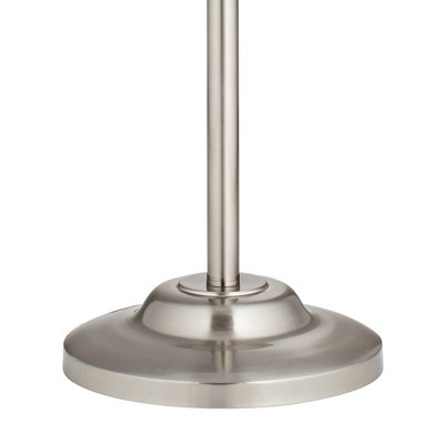 Sleek Brushed Nickel 66" Floor Lamp with Fine Burlap Shade