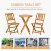 Aghana Digitals Foldable 3-Piece Acacia Wood Bistro Set: Teak Slatted Patio Furniture with 2 Chairs - 4 of 4