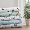 3 Pcs Novelty Printed 100% Cotton Sheet Set, Breathable & Extra Soft Deep Pocket Fitted Sheets for All Seasons, Heavyweight Bedding with Pillow Cases - 3 of 4