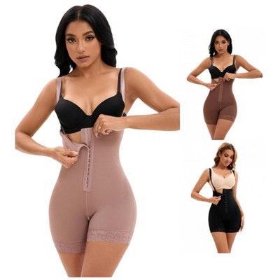 INSPIRE CHIC Women's 3 Packs Cami Convertible Straps Tummy Control Front Hook Closure Body Shapers