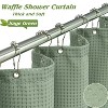 LunaLulinlk Waffle Textured Shower Curtain, Sage Green - 2 of 3