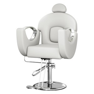 Reclining Hair Salon Chair,360° Swivel, Duty Hydraulic Pump,High-Density Cushion,Breathable PVC Leather, 130° Reclining,for Hair Stylist Barbershop - 1 of 4
