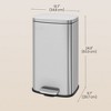 8 Gallon Trash Can with Lid, Garbage Can, Stainless Steel Small Waste Bin with Step Pedal and Inner Bucket, Soft Close, for Kitchen - 4 of 4