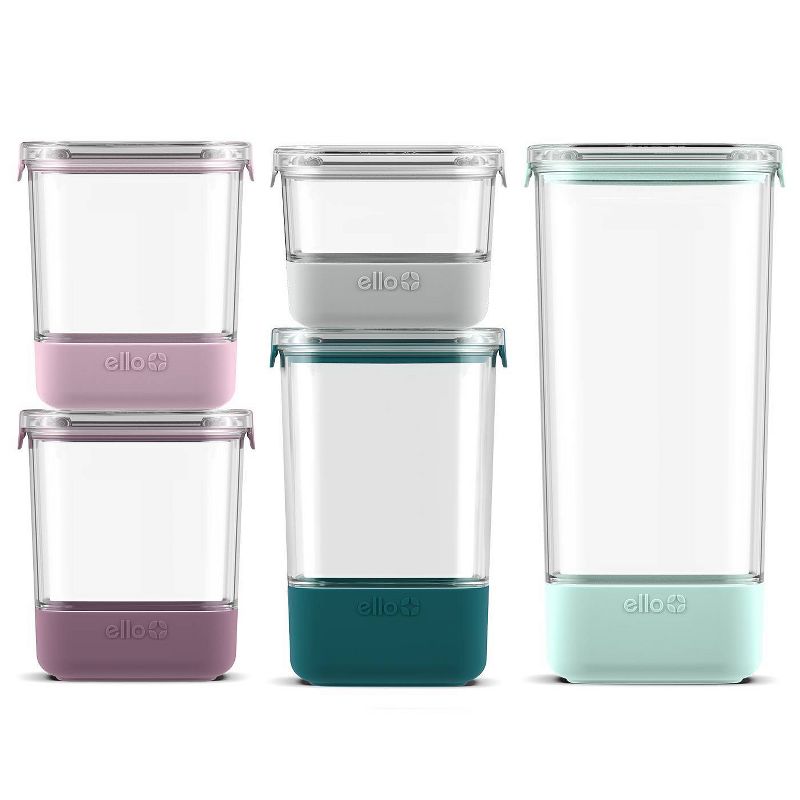 Ello 10pc Plastic Food Storage Canisters with Airtight Lids (Set of 5), 2 of 13
