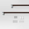 Dark Faux Wood Curtain Rod Nickel - Threshold™ - 3 of 3