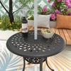30.71-inch Cast Aluminum Patio Dining Round Table with a 1.88-inch Umbrella Hole - 4 of 4