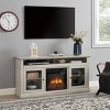 VYNXARIA Contemporary Stone Gray Media TV Stand with 18" Fireplace Insert for TVs Up to 65" and Versatile Storage - 2 of 4