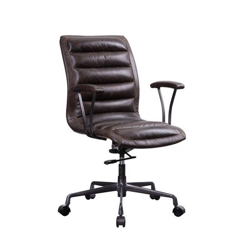 Zooey Executive Office Chair Distress Chocolate Top Grain Leather