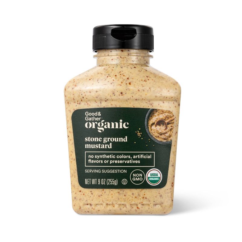 Organic Stone Ground Mustard - 9oz - Good &#38; Gather&#8482;, 1 of 4