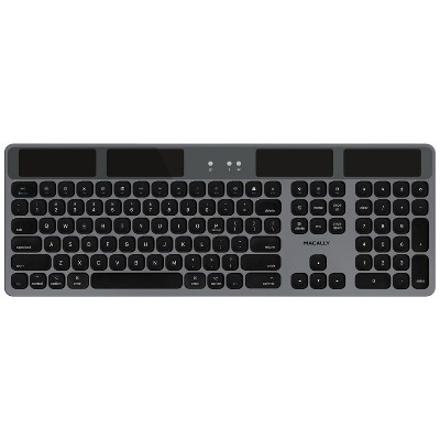 Macally Bluetooth Wireless Solar Slim Full Keyboard - Space Gray