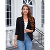 Women's 3/4 Sleeve Cropped Cardigan Sweater  Spring Open Front Knit Shrug Light Weight Shirts - 2 of 4