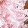 5' Tall Pre-Lit Fir Artificial Christmas Tree with 160 Warm White LED Lights and 294 Tips, for Christmas Decoration, Pink with Snow-flocked - 4 of 4