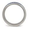 Black Bow Jewelry Mens 8mm Titanium Blue/White Carbon Fiber Beveled Comfort Fit Band - 2 of 4