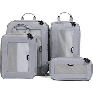 Compression Packing Cubes - 4 Set Durable Travel Organizer Bags Mesh Top, Expandable Travel Accessories Carry - 1 of 4