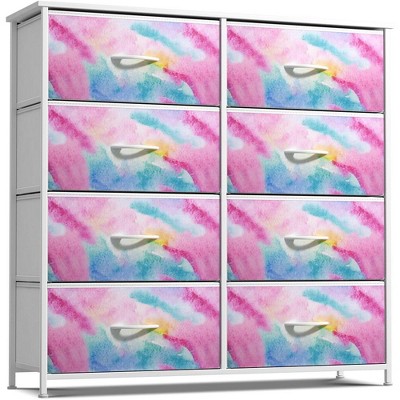 Sorbus 8 Drawers Dresser- Storage Unit with Steel Frame, Wood Top, Fabric Bins - for Bedroom, Closet, Office and more